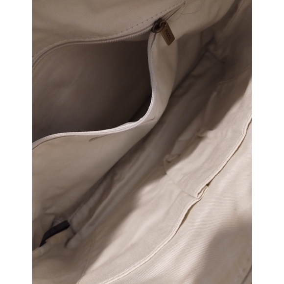 Fossil Kinley Medium Crossbody Ivory Pale Gold Metallic Pebbled‎ Leather - Picture 8 of 10